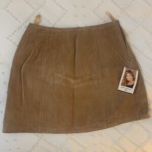 Leather Suede Skirt Ladies Size 12 Kmart NOS Beautiful Brown Sexy Kathy Ireland